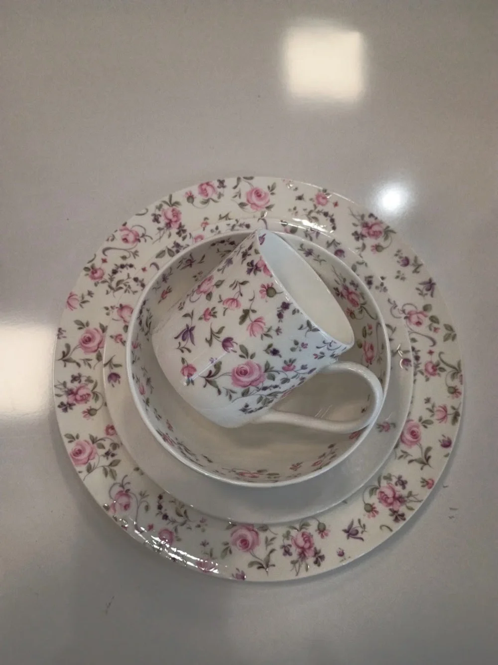 Royal Albert New Country Roses, Rose Confetti Modern Casual Set, 16-Piece, NEW